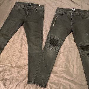 JKA mens black skinny jeans